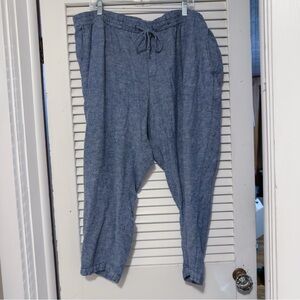 Old Navy Chambray Straight Leg Soft Pant Drawstring Waist Size XXL